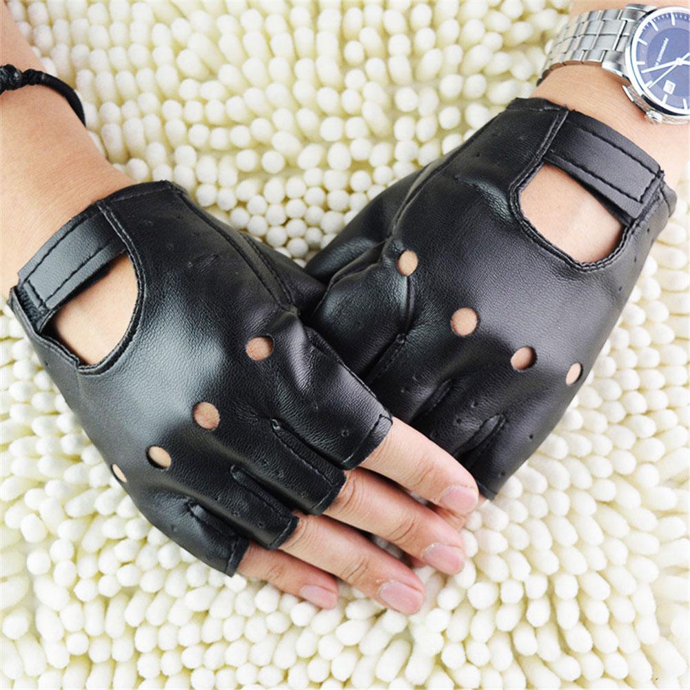 Leather Driving Glove - Guanti Unisex Mezze Dita in Pelle