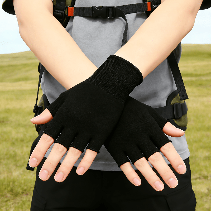 Guanti Neri in Maglia Senza Di - Fingerless Glove Knit recensione e prezzo